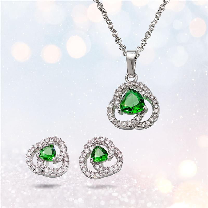 Verde Trillion Necklace PLUS Earrings